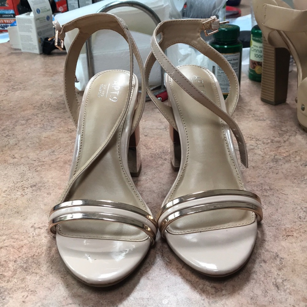 Apartment 9 gold and beige heels